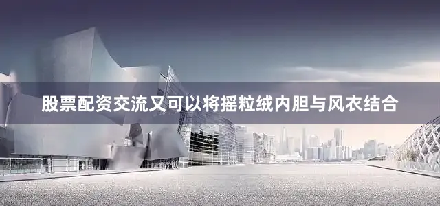 股票配资交流又可以将摇粒绒内胆与风衣结合