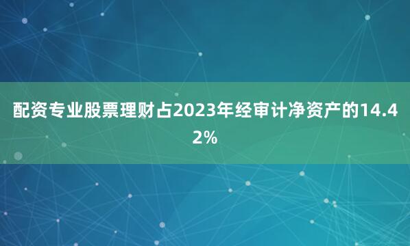 配资专业股票理财占2023年经审计净资产的14.42%